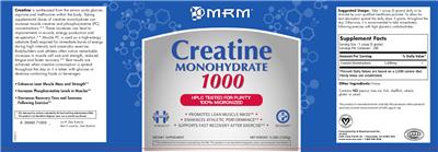 Photo of the MRM Creatine Monohydrate 1000 label