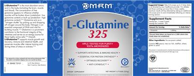 Photo of the MRM L-Glutamine 325 label
