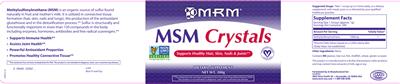 Photo of the MRM MSM Crystals label