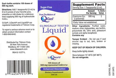 Photo of the Tishcon Corp. Liquid Q label