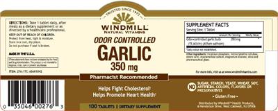 Odor Controlled Garlic 350 mg