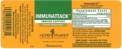 Photo of the Herb Pharm Immunattack label