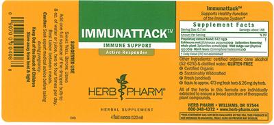 Photo of the Herb Pharm Immunattack label