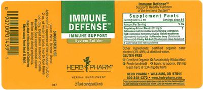 Photo of the Herb Pharm Immune Defense label