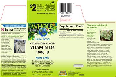 Photo of the Natural Factors Whole Earth & Sea Vitamin D3 1000 IU label