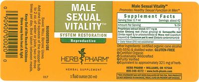 Photo of the Herb Pharm Male Sexual Vitality label