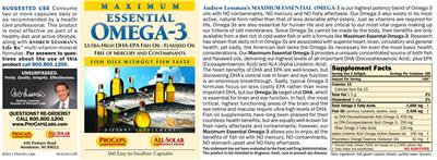 Photo of the ProCaps Laboratories Maximum Essential Omega-3 Natural Orange label