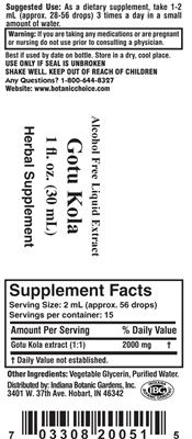 Photo of the Indiana Botanic Gardens Gotu Kola label