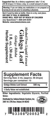 Photo of the Indiana Botanic Gardens Ginkgo Leaf label