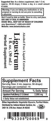 Photo of the Indiana Botanic Gardens Ligustrum label