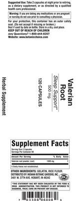 Photo of the Indiana Botanic Gardens Valerian Root label