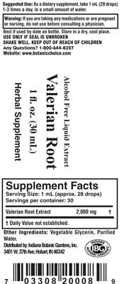 Photo of the Indiana Botanic Gardens Valerian Root label