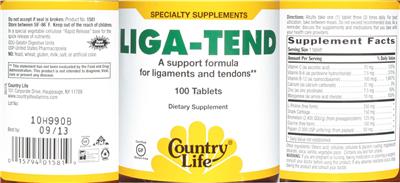Photo of the Country Life Liga-Tend label