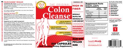 Photo of the Health Plus The Original Colon Cleanse label