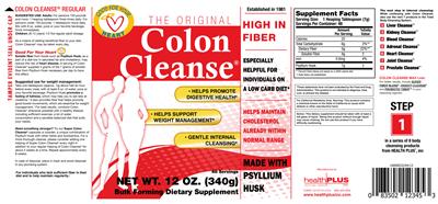 Photo of the Health Plus The Original Colon Cleanse label