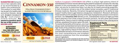 Photo of the ProCaps Laboratories Cinnamon-350 label