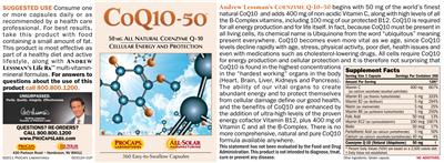 Photo of the ProCaps Laboratories CoQ10-50 label