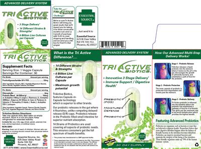 Photo of the Essential Source TriActive Biotics label