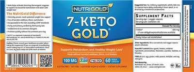 Photo of the NutriGold 7-Keto Gold label