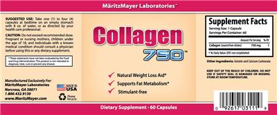 Photo of the MaritzMayer Laboratories Collagen 750 label
