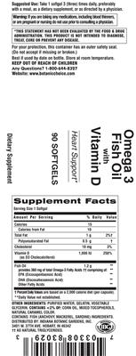 Photo of the Indiana Botanic Gardens Omega 3 Fish Oil with Vitamin D label