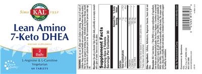 Photo of the KAL Lean Amino 7-Keto DHEA label
