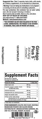 Photo of the Indiana Botanic Gardens Ginkgo Plus 5 label