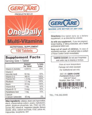 Photo of the Geri-Care One-Daily label