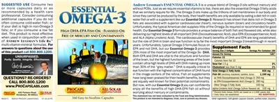Photo of the ProCaps Laboratories Essential Omega-3 label