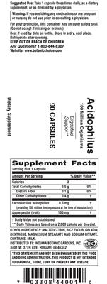Photo of the Indiana Botanic Gardens Acidophilus label