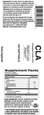 Photo of the Indiana Botanic Gardens CLA Conjugated Linoleic Acid label