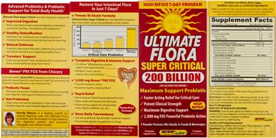 Photo of the Renew Life Ultimate Flora Super Critical label