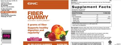 Photo of the GNC Fiber Gummy label