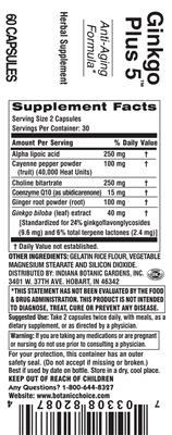Photo of the Indiana Botanic Gardens Ginkgo Plus 5 label