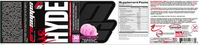 Photo of the PS ProSupps Mr Hyde Intense Energy Pre Workout Cotton Candy label