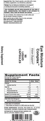 Photo of the Indiana Botanic Gardens Eye Moisture Complex label