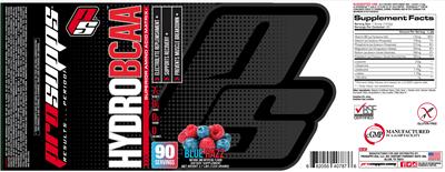 Photo of the PS ProSupps HydroBCAA Blue Razz label
