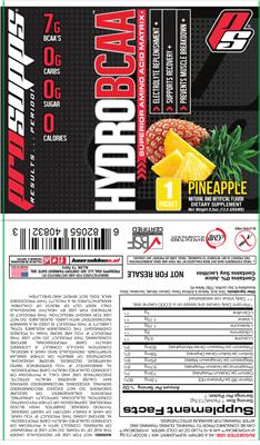 Photo of the PS ProSupps HydroBCAA Pineapple label