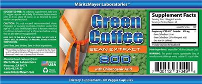 Photo of the MaritzMayer Laboratories Green Coffee Bean Extract 800 label