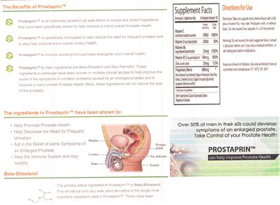 Photo of the Doctor's Associates RX Prostaprin label