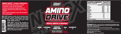Product label for Amino Drive Fruit Punch