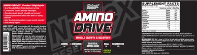 Photo of the Nutrex Research Amino Drive Green Apple label