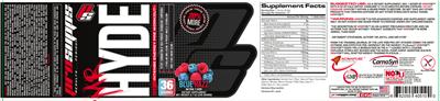 Photo of the PS ProSupps Mr Hyde Intense Energy Pre Workout Blue Razz label