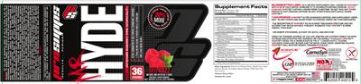 Photo of the PS ProSupps Mr Hyde Intense Energy Pre Workout Red Razz label