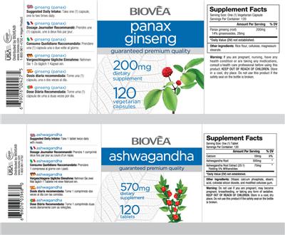 Photo of the BIOVEA Panax Ginseng 200 mg label