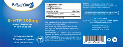 Photo of the Patient One 1 MediNutritionals 5-HTP 100 mg label
