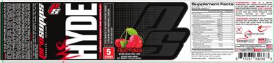 Photo of the PS ProSupps Mr Hyde Intense Energy Pre Workout Fruit Punch label