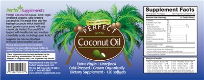 Photo of the Perfect Supplements Perfect Coconut Oil label