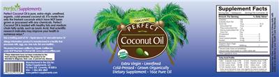 Photo of the Perfect Supplements Perfect Coconut Oil label
