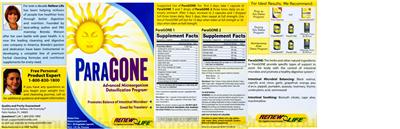 Photo of the Renew Life ParaGone 2 label